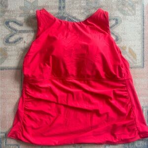 Shade & Shore Vibrant Coral Red Swim Top